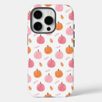 Pink Orange Fall Pumpkin Blätter Muster