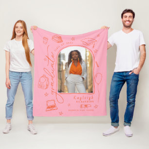 Pink Orange Foto Graduate Fleecedecke
