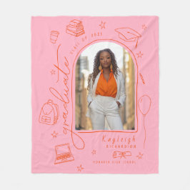 Pink Orange Foto Graduate Fleecedecke