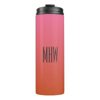 Pink Orange Gradient Custom Monogram Tumbler