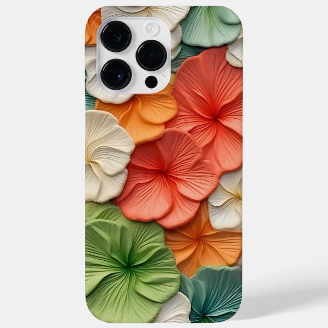 PINK ORANGE GREEN WHITE 3-D SEHEN BEGONIA BLUME Case-Mate iPhone HÜLLE (Rückseite)