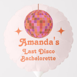 Pink Orange Groovy Letzte Disco Junggeselinnen-Abs Ballon