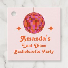 Pink Orange Groovy Letzte Disco Junggeselinnen-Abs Geschenkanhänger