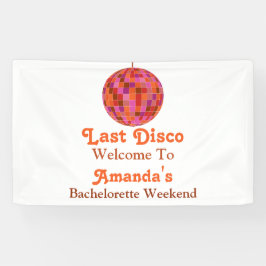 Pink Orange Groovy Letzte Disko Bachelorette Herzl Banner