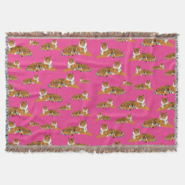 Pink Orange Jungle Tiger Tiermuster Decke