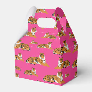 Pink Orange Jungle Tiger Tiermuster Geschenkschachtel