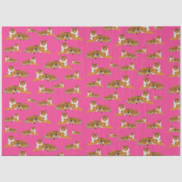 Pink Orange Jungle Tiger Tiermuster Seidenpapier