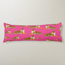 Pink Orange Jungle Tiger Tiermuster Seitenschläferkissen