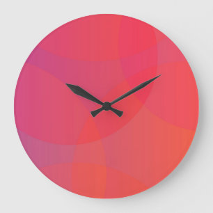 Pink, orange, modern, simple, cool, trendy art große wanduhr