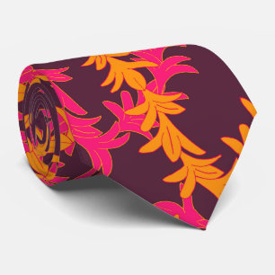 Pink Orange Plumeria Pattern Beach Hochzeit Krawatte
