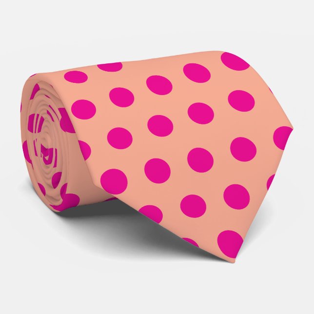 Pink Orange Polka Dot Patterns Stilvolle Geschenki Krawatte (Gerollt)