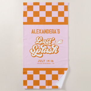 Pink Orange Summer Last Splash Bachelorette Strandtuch
