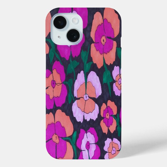 Pink Orange und Black iPhone Case (Rückseite)