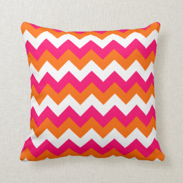 Pink Orange White Zigzag Kissen