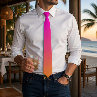 Pink Orange Yellow Ombre Krawatte