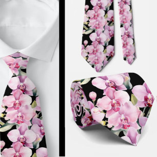 Pink Orchid Blume Neck Tie Krawatte