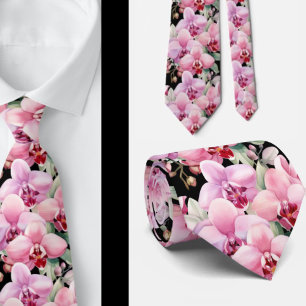 Pink Orchid Blume Neck Tie Krawatte