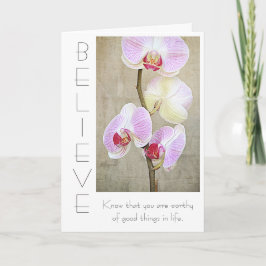 Pink Orchid Floral glauben Inspiration Karte