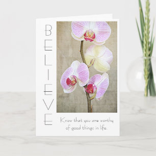 Pink Orchid Floral glauben Inspiration Karte