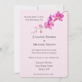 Pink Orchid Floral Wedding Einladung