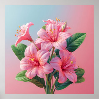 Pink Orchid Flower Arrangement Poster