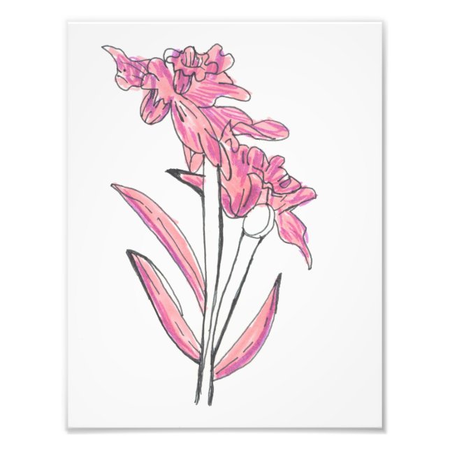 Pink Orchid Print Fotodruck (Vorne)