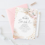 Pink Orchids Pampas Grass Baby Dusche Sprinkle Einladung<br><div class="desc">Tropisches Pampasgras,  pinkfarbene Orchideen,  elegante Einladungen für die Babydusche - Baby Sprinkle</div>