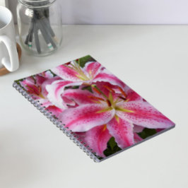 Pink Oriental Lilies Floral Notizblock