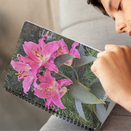Pink Oriental Lilies Floral Notizbuch