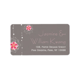 Pink Origami Hanging Ornament Lights Asiatische Ho Adressaufkleber