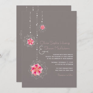 Pink Origami Hanging Ornament Lights Asiatische Ho Einladung