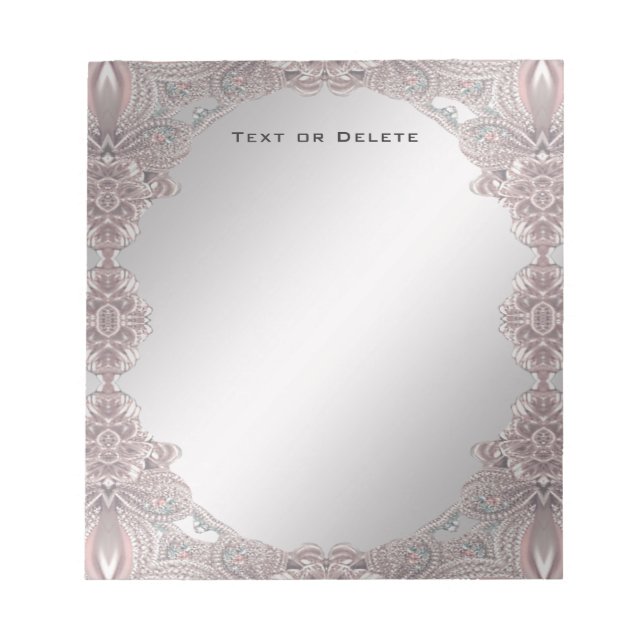 Pink Ornamental Notepad Notizblock (Vorderseite)