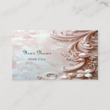 Pink Ornate Pearl and Floral Business Card