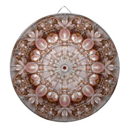 Pink Ornate Pearl and Floral Dartboard Dartscheibe