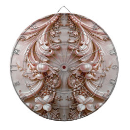 Pink Ornate Pearl and Floral Dartboard Dartscheibe