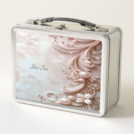 Pink Ornate Pearl and Floral Lunchbox