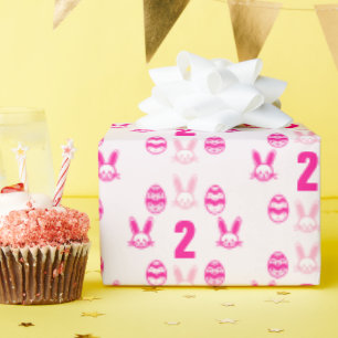 Pink Oster 2. Geburtstag Geschenkpapier