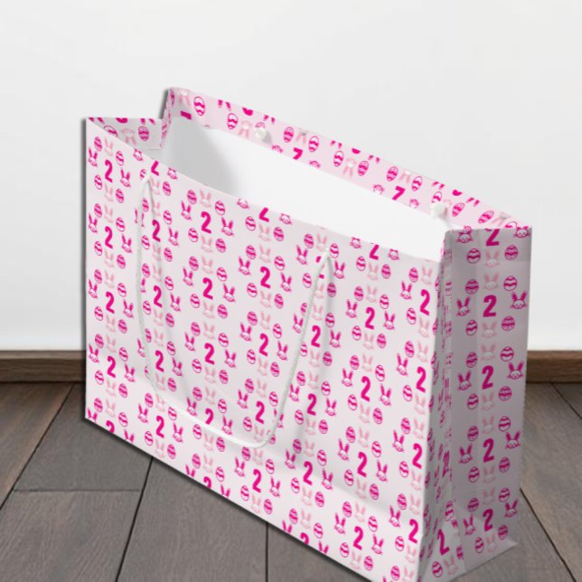 Pink Oster 2. Geburtstag Große Geschenktüte (Von Creator hochgeladen)