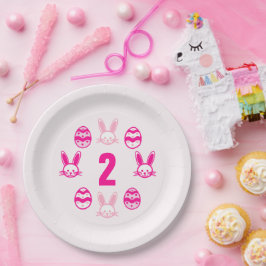 Pink Oster 2. Geburtstag Pappteller