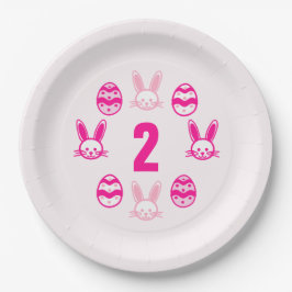 Pink Oster 2. Geburtstag Pappteller