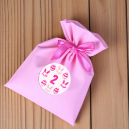 Pink Oster 2. Geburtstag Runder Aufkleber