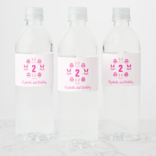 Pink Oster 2. Geburtstag Wasserflaschenetikett
