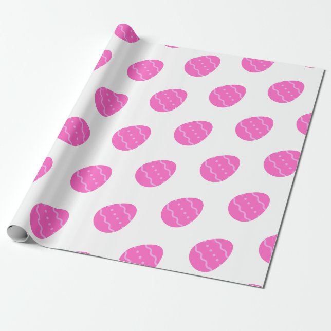 Pink Ostereier Muster Wrapping Paper Geschenkpapier (Ungerollt)