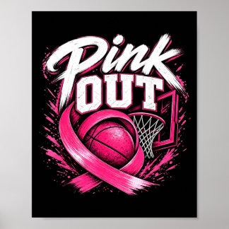 Pink-Out-Basketball-Brustkrebs-Bewusstsein Poster