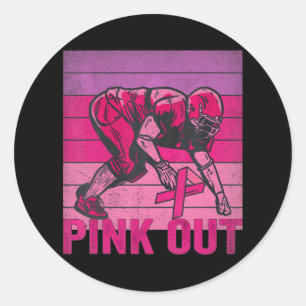 Pink Out Brustkrebs Bewusstsein Fußball Brust Runder Aufkleber