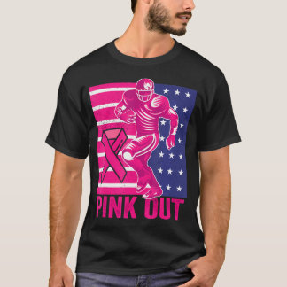 Pink Out Brustkrebs Bewusstsein Fußball Brust T-Shirt