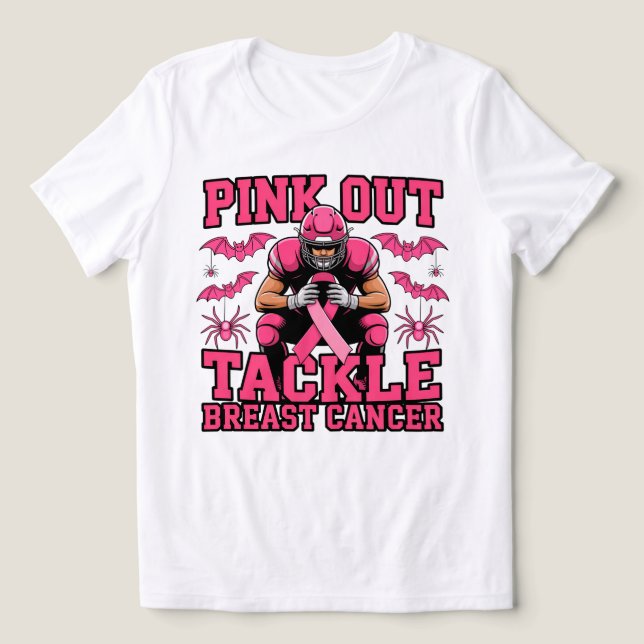 Pink Out Football Awareness Design Tri-Blend Shirt (Design Vorderseite)