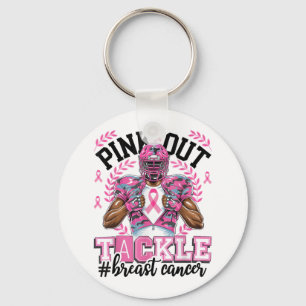 Pink Out Football Breast Cancer Awareness Tackle P Schlüsselanhänger