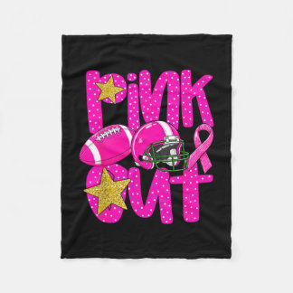 Pink out football pink ribbon breast cancer fleecedecke