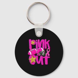 Pink out football pink ribbon breast cancer schlüsselanhänger